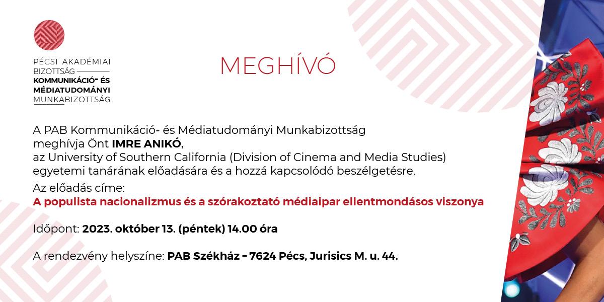 A populista nacionalizmus és a szórakoztató médiaipar ellentmondásos viszonya – szakmai előadás és beszélgetés